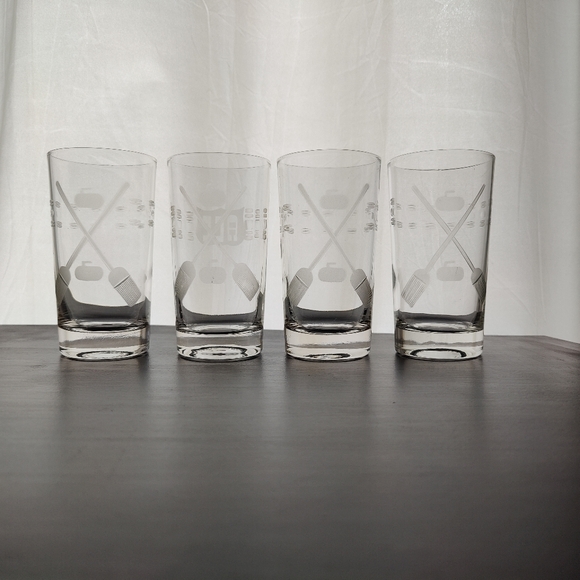 4 curling theme tumbler glasses - 10 oz - Picture 8 of 11